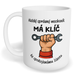Hrnek klasický malý s vlastním potiskem - Správný mechanik