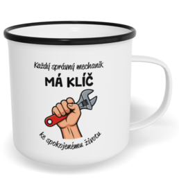 Hrnek plecháček s potiskem na míru - Správný mechanik
