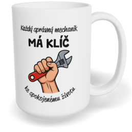 Hrnek klasický velký s vlastním potiskem - Správný mechanik