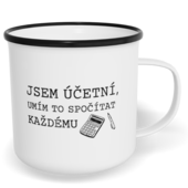 Hrnek plecháček s potiskem na míru - Jsem účetní