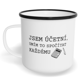 Hrnek plecháček s potiskem na míru - Jsem účetní