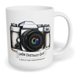Hrnek klasický malý s vlastním potiskem - Umím zastavit čas