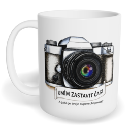 Hrnek klasický malý s vlastním potiskem - Umím zastavit čas