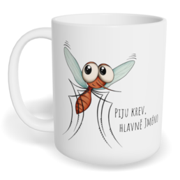 Hrnek klasický malý s vlastním potiskem - Piju krev