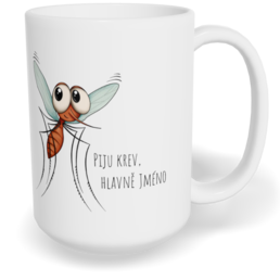 Hrnek klasický velký s vlastním potiskem - Piju krev