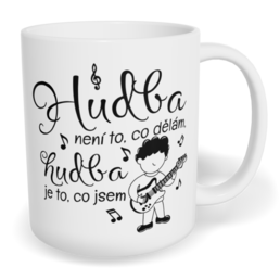 Hrnek klasický malý s vlastním potiskem - Kytarista, hudba je to, co jsem