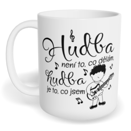 Hrnek klasický malý s vlastním potiskem - Kytarista, hudba je to, co jsem