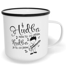 Hrnek plecháček s potiskem na míru - Kytarista, hudba je to, co jsem