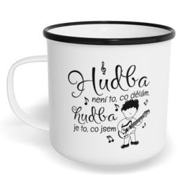 Hrnek plecháček s potiskem na míru - Kytarista, hudba je to, co jsem