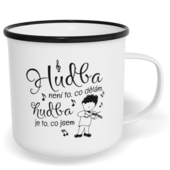 Hrnek plecháček s potiskem na míru - Houslista, hudba je to, co jsem