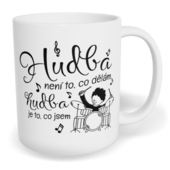 Hrnek klasický malý s vlastním potiskem - Bubeník, hudba je to, co jsem