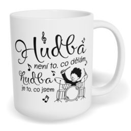 Hrnek klasický malý s vlastním potiskem - Bubeník, hudba je to, co jsem