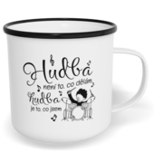 Hrnek plecháček s potiskem na míru - Bubeník, hudba je to, co jsem