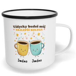 Hrnek plecháček s potiskem na míru - Nejlepší kolega