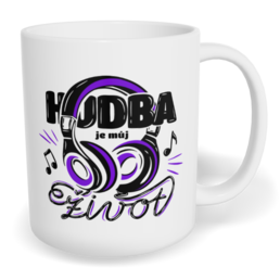 Hrnek klasický malý s vlastním potiskem - Hudba je můj život