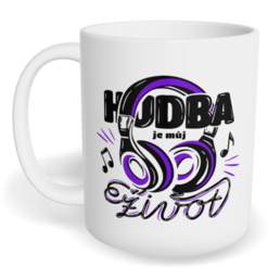 Hrnek klasický malý s vlastním potiskem - Hudba je můj život