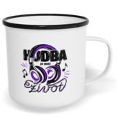 Hrnek plecháček s potiskem na míru - Hudba je můj život