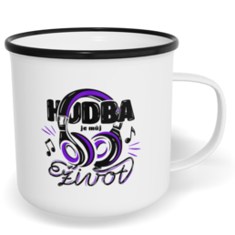 Hrnek plecháček s potiskem na míru - Hudba je můj život
