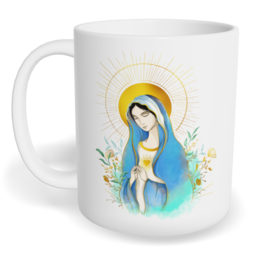 Hrnek klasický malý s vlastním potiskem - Panna Maria