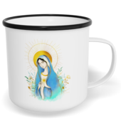 Hrnek plecháček s potiskem na míru - Panna Maria