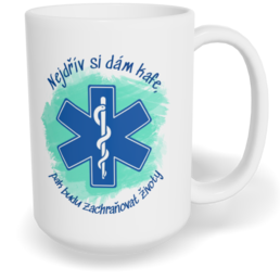 Hrnek klasický velký s vlastním potiskem - Záchranář