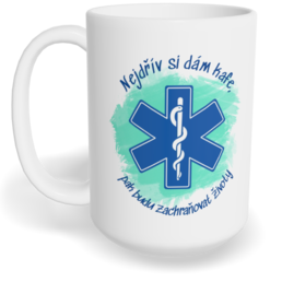 Hrnek klasický velký s vlastním potiskem - Záchranář