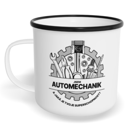 Hrnek plecháček s potiskem na míru - Automechanik