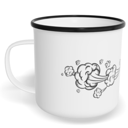 Hrnek plecháček s potiskem na míru - Prd a stáří nezastavíš