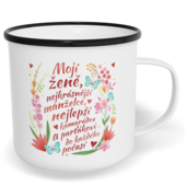 Hrnek plecháček s potiskem na míru - Mojí ženě