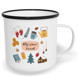 Hrnek plecháček s potiskem na míru - Můj zimní hrnek