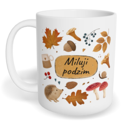 Hrnek klasický malý s vlastním potiskem - Miluji podzim