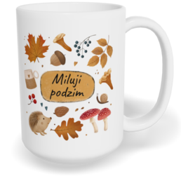 Hrnek klasický velký s vlastním potiskem - Miluji podzim