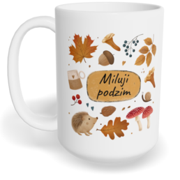 Hrnek klasický velký s vlastním potiskem - Miluji podzim