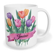 Hrnek klasický malý s vlastním potiskem - Tulipány