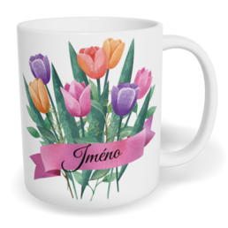 Hrnek klasický malý s vlastním potiskem - Tulipány