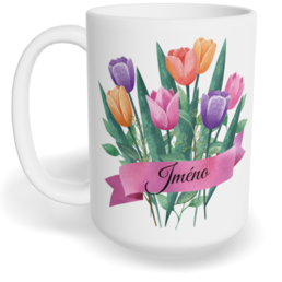 Hrnek klasický velký s vlastním potiskem - Tulipány