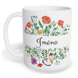 Hrnek klasický malý s vlastním potiskem - Luční kvítí