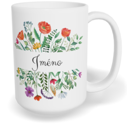 Hrnek klasický velký s vlastním potiskem - Luční kvítí