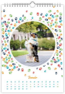Fotokalendar nástenný mesačný na výšku z fotiek - Tlapky