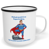 Hrnek plecháček s potiskem na míru - Táta superhrdina