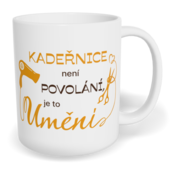 Hrnek klasický malý s vlastním potiskem - Kadeřnice je umění