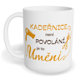 Hrnek klasický malý s vlastním potiskem - Kadeřnice je umění