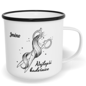 Hrnek plecháček s potiskem na míru - Nejlepší kadeřnice