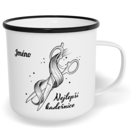 Hrnek plecháček s potiskem na míru - Nejlepší kadeřnice