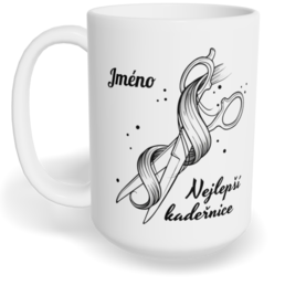 Hrnek klasický velký s vlastním potiskem - Nejlepší kadeřnice