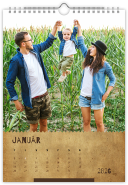 Fotokalendar nástenný mesačný na výšku z fotiek - Old paper