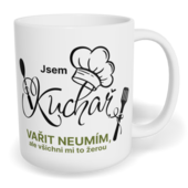 Hrnek klasický malý s vlastním potiskem - Jsem kuchař, vařit neumím, ale všichni mi to žerou