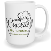 Hrnek klasický velký s vlastním potiskem - Jsem cukrář, péct neumím, ale všichni mi to žerou