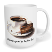 Hrnek klasický malý s vlastním potiskem - Nejlepší sport je kafe a dort