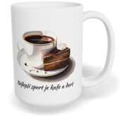 Hrnek klasický velký s vlastním potiskem - Nejlepší sport je kafe a dort